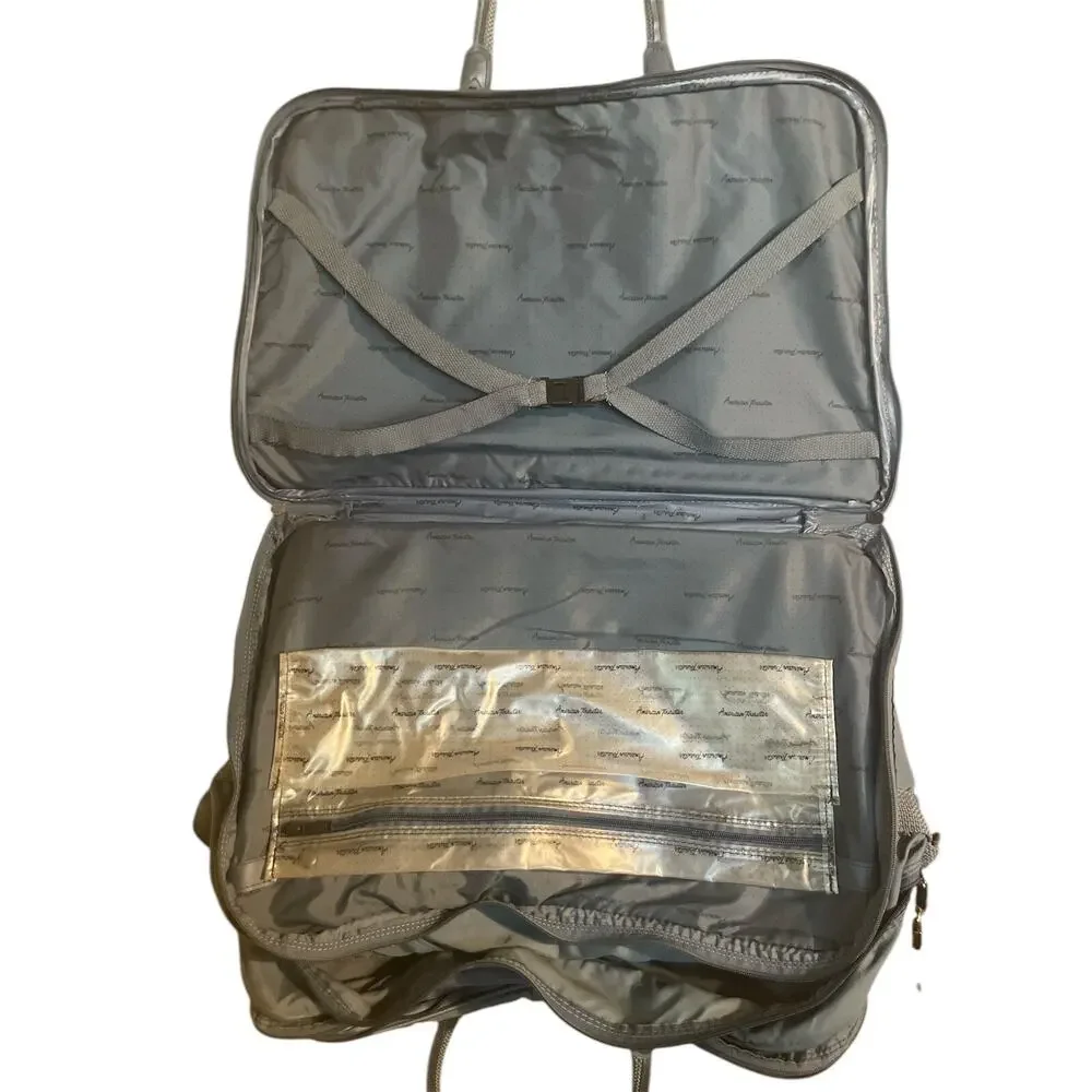 Vintage American Tourister Garment Bag Blue Cross Country Luggage Carry On